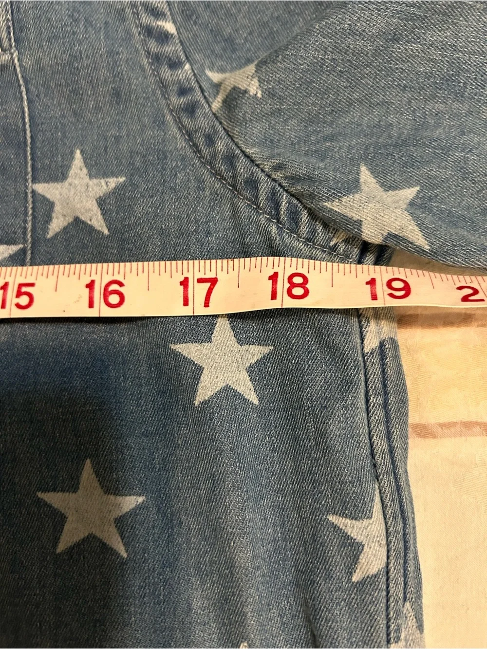 Ralph Lauren Boy’s Big Kid RRL Denim and Star Print Chambrey Short Sleeve Shirt